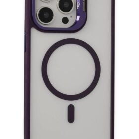 iPhone 14 Pro Max Kılıf Roblox Lens Magsafe Standlı Kapak - Derin Mor-(5796)