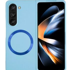 Samsung Galaxy Z Fold 5 Kılıf Mata Fold Kapak - Sierra Blue-(5796)