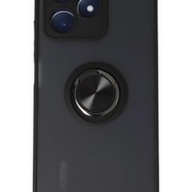 Realme C53 Kılıf Montreal Yüzüklü Silikon Kapak - Siyah-(5796)