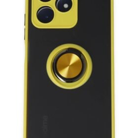 Realme C53 Kılıf Montreal Yüzüklü Silikon Kapak - Sarı-(5796)