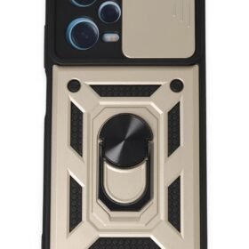 Xiaomi Redmi Note 12 Pro 5G Kılıf Pars Lens Yüzüklü Silikon - Gold-(5796)