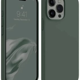 iPhone 15 Pro Max Kılıf First Silikon - Koyu Yeşil-(5796)