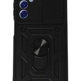 Samsung Galaxy M34 5G Kılıf Pars Lens Yüzüklü Silikon - Siyah-(5796)