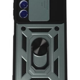 Samsung Galaxy M34 5G Kılıf Pars Lens Yüzüklü Silikon - Yeşil-(5796)