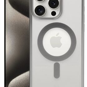 iPhone 15 Pro Max Kılıf Erozi Magsafe Kapak - Gümüş-(5796)