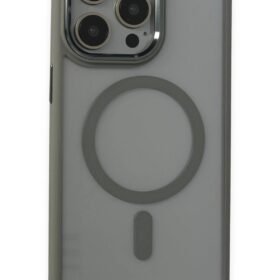 iPhone 15 Pro Max Kılıf Room Magneticsafe Silikon - Gri-(5796)