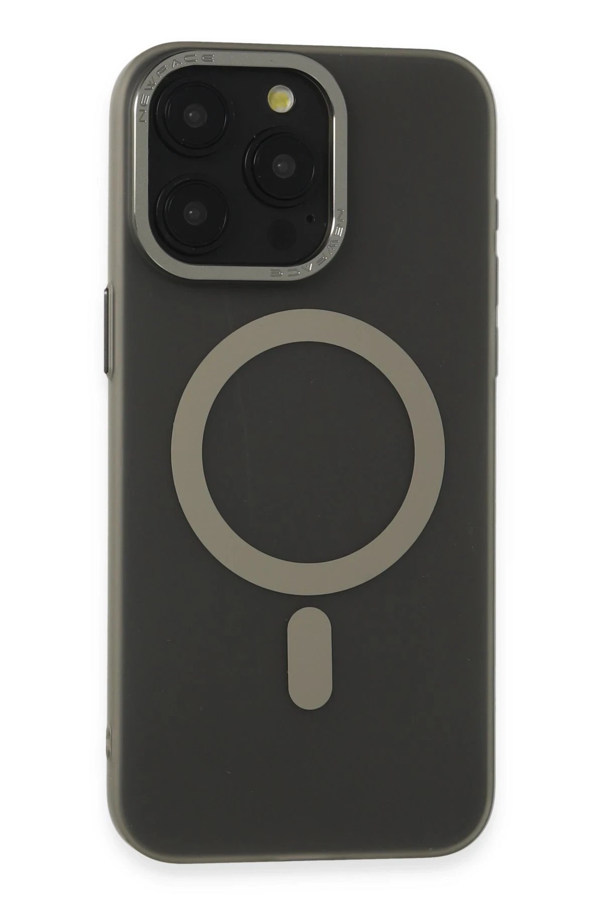 iPhone 15 Pro Max Kılıf Lodos Magneticsafe Mat Kapak - Titan Gri-(5796)