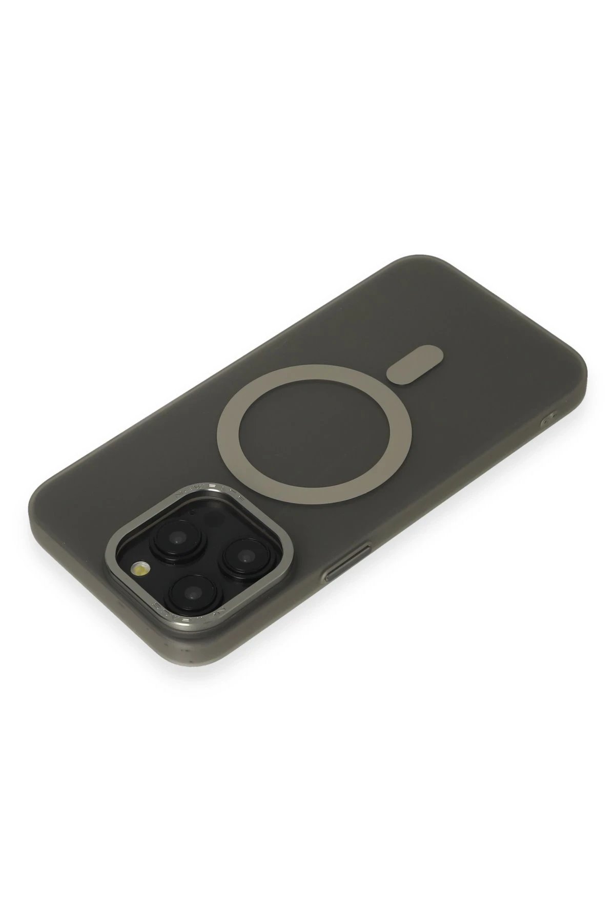 iPhone 15 Pro Max Kılıf Lodos Magneticsafe Mat Kapak - Titan Gri-(5796) - Görsel 3