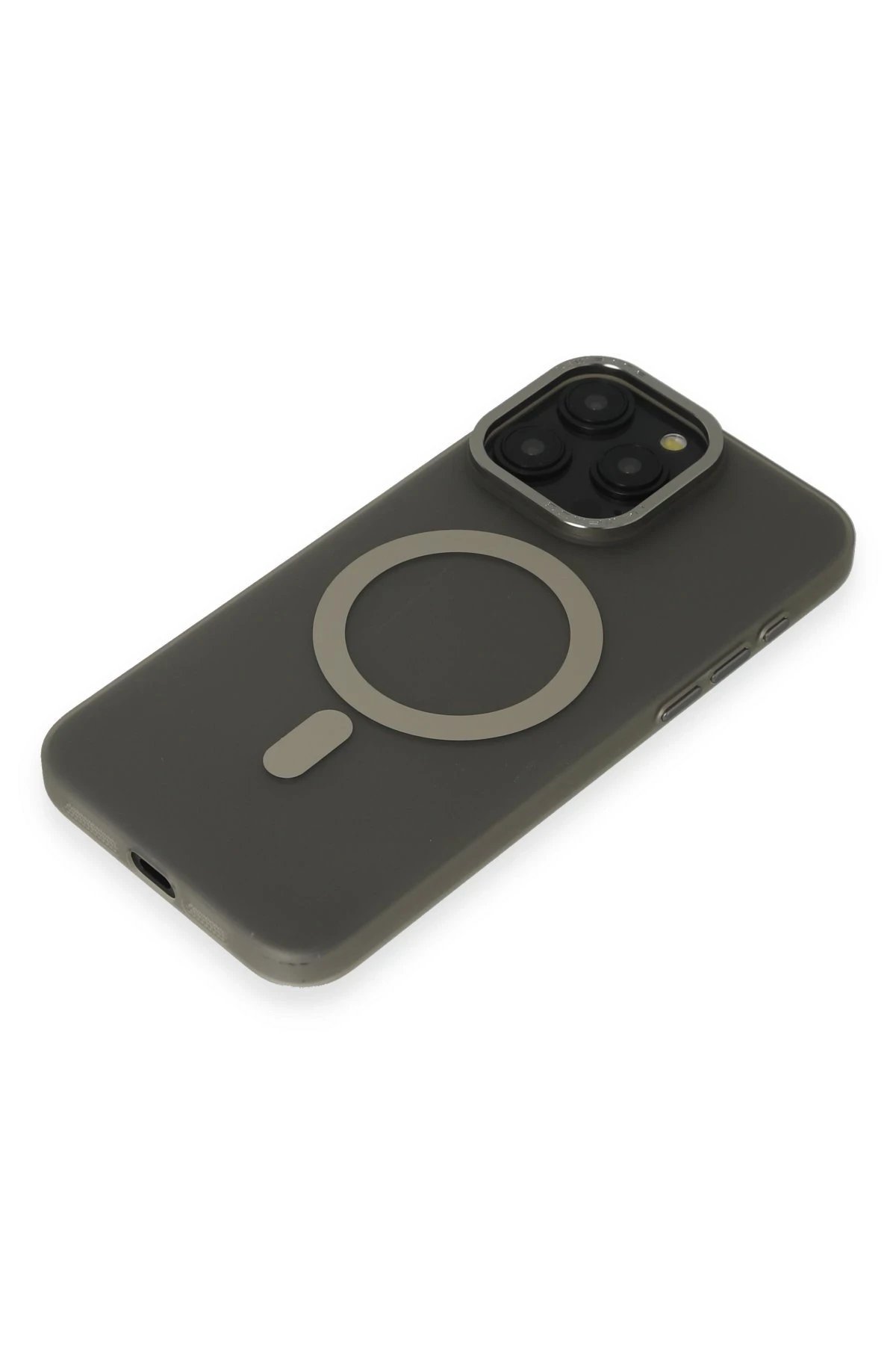 iPhone 15 Pro Max Kılıf Lodos Magneticsafe Mat Kapak - Titan Gri-(5796) - Görsel 4