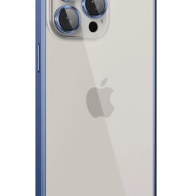 iPhone 15 Pro Metal Bumper Mat Kapak - Lacivert-(5796)