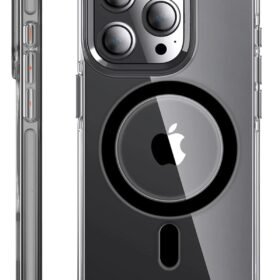 iPhone 14 Pro Kılıf Crystal Magsafe Kapak - Siyah-(5796)