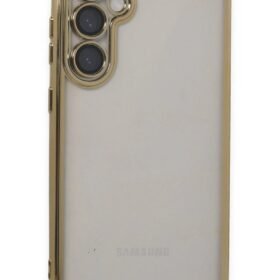 Samsung Galaxy S23 FE Kılıf Lensli Silikon - Gold-(5796)