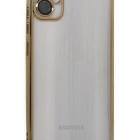 Samsung Galaxy A05 Kılıf Lensli Silikon - Gold-(5796)