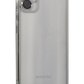 Samsung Galaxy A05 Kılıf Lensli Silikon - Gümüş-(5796)