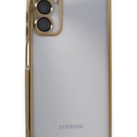 Samsung Galaxy A05S Kılıf Lensli Silikon - Gold-(5796)