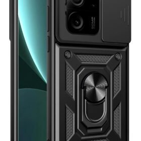 Xiaomi Mi 13T Pro Kılıf Pars Lens Yüzüklü Silikon - Siyah-(5796)