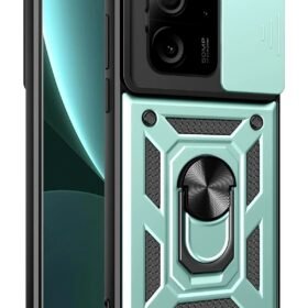 Xiaomi Mi 13T Pro Kılıf Pars Lens Yüzüklü Silikon - Yeşil-(5796)