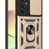 Samsung Galaxy A05 Kılıf Pars Lens Yüzüklü Silikon - Gold-(5796)