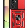 Samsung Galaxy A05S Kılıf Pars Lens Yüzüklü Silikon - Kırmızı-(5796)