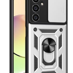 Samsung Galaxy A05S Kılıf Pars Lens Yüzüklü Silikon - Gümüş-(5796)