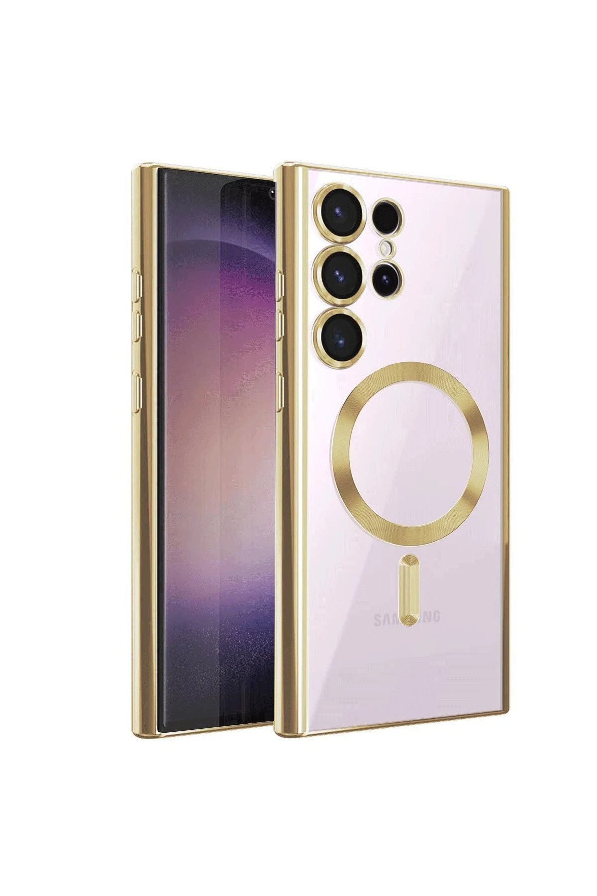 Samsung Galaxy S24 Ultra Kılıf Kross Magneticsafe Kapak - Gold-(5796)