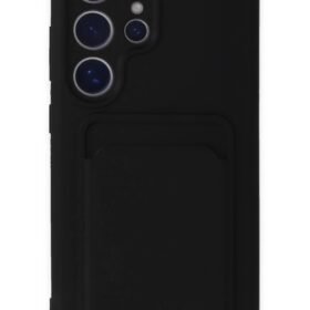 Samsung Galaxy S24 Ultra Kılıf Kelvin Kartvizitli Silikon - Siyah-(5796)