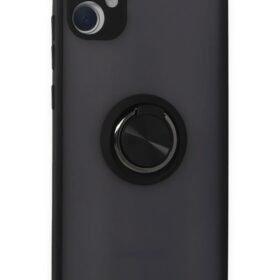 Samsung Galaxy A05 Kılıf Montreal Yüzüklü Silikon Kapak - Siyah-(5796)