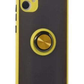 Samsung Galaxy A05 Kılıf Montreal Yüzüklü Silikon Kapak - Sarı-(5796)