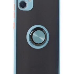 Samsung Galaxy A05 Kılıf Montreal Yüzüklü Silikon Kapak - Buz Mavi-(5796)