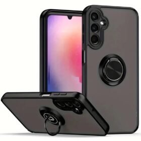 Samsung Galaxy A05S Kılıf Montreal Yüzüklü Silikon Kapak - Siyah-(5796)