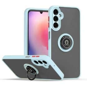 Samsung Galaxy A05S Kılıf Montreal Yüzüklü Silikon Kapak - Buz Mavi-(5796)