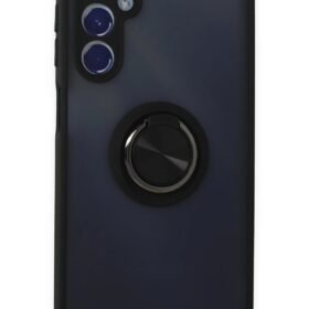 Samsung Galaxy M34 5G Kılıf Montreal Yüzüklü Silikon Kapak - Siyah-(5796)
