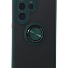 Samsung Galaxy S24 Ultra Kılıf Montreal Yüzüklü Silikon Kapak - Yeşil-(5796)
