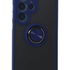Samsung Galaxy S24 Ultra Kılıf Montreal Yüzüklü Silikon Kapak - Lacivert-(5796)