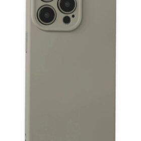 iPhone 15 Pro Max Kılıf Nano içi Kadife Silikon - Beyaz Titanyum-(5796)