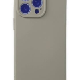 iPhone 15 Pro Max Kılıf Nano içi Kadife Silikon - Titan Gri-(5796)