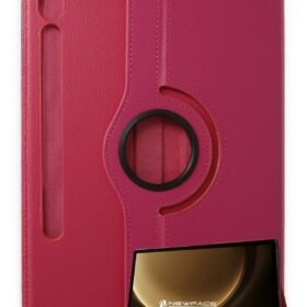 Samsung Galaxy X610 Tab S9 FE Plus 12.4 Kılıf 360 Tablet Deri Kılıf - Pembe-(5796)