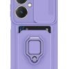 Vivo Y27 Kılıf Zuma Kartvizitli Yüzüklü Silikon - Lila-(5796)