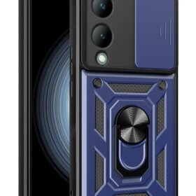 Vivo Y17S Kılıf Pars Lens Yüzüklü Silikon - Lacivert-(5796)