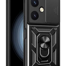 Vivo Y27 Kılıf Pars Lens Yüzüklü Silikon - Siyah-(5796)