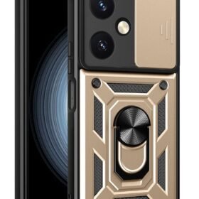 Vivo Y27 Kılıf Pars Lens Yüzüklü Silikon - Gold-(5796)