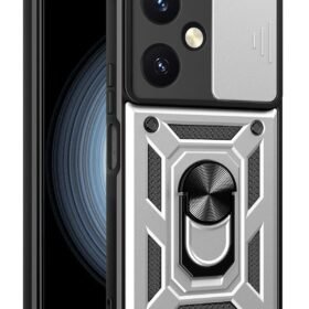 Vivo Y27 Kılıf Pars Lens Yüzüklü Silikon - Gümüş-(5796)