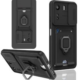Xiaomi Redmi 13C Kılıf Zuma Kartvizitli Yüzüklü Silikon - Siyah-(5796)