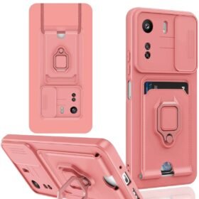 Xiaomi Redmi 13C Kılıf Zuma Kartvizitli Yüzüklü Silikon - Pembe-(5796)