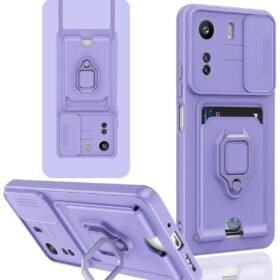 Xiaomi Redmi 13C Kılıf Zuma Kartvizitli Yüzüklü Silikon - Lila-(5796)