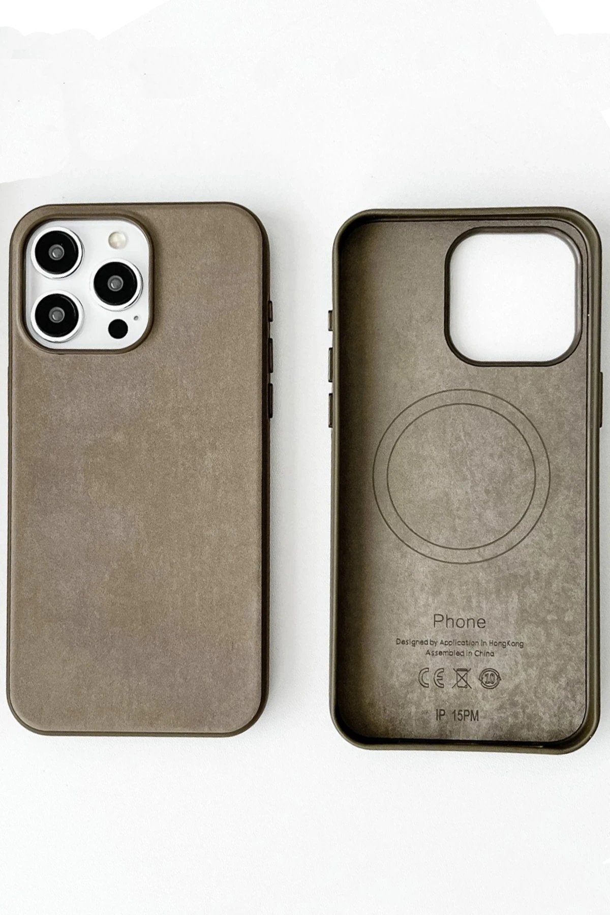 iPhone 15 Pro Kılıf Karen Magsafe Kapak - Kahverengi-(5796) - Görsel 3