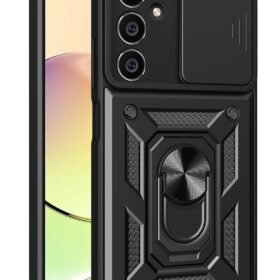 Samsung Galaxy A25 5G Kılıf Pars Lens Yüzüklü Silikon - Siyah-(5796)