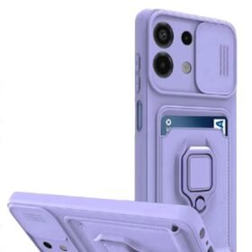 Xiaomi Redmi Note 13 4G Kılıf Zuma Kartvizitli Yüzüklü Silikon - Lila-(5796)