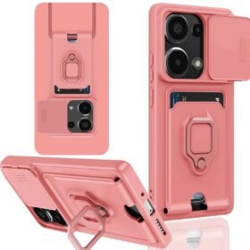 Xiaomi Redmi Note 13 Pro 4G Kılıf Zuma Kartvizitli Yüzüklü Silikon - Pembe-(5796)