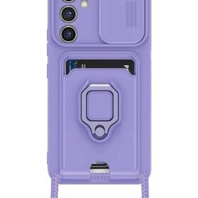 Samsung Galaxy A15 4G Kılıf Zuma Kartvizitli Yüzüklü Silikon - Lila-(5796)